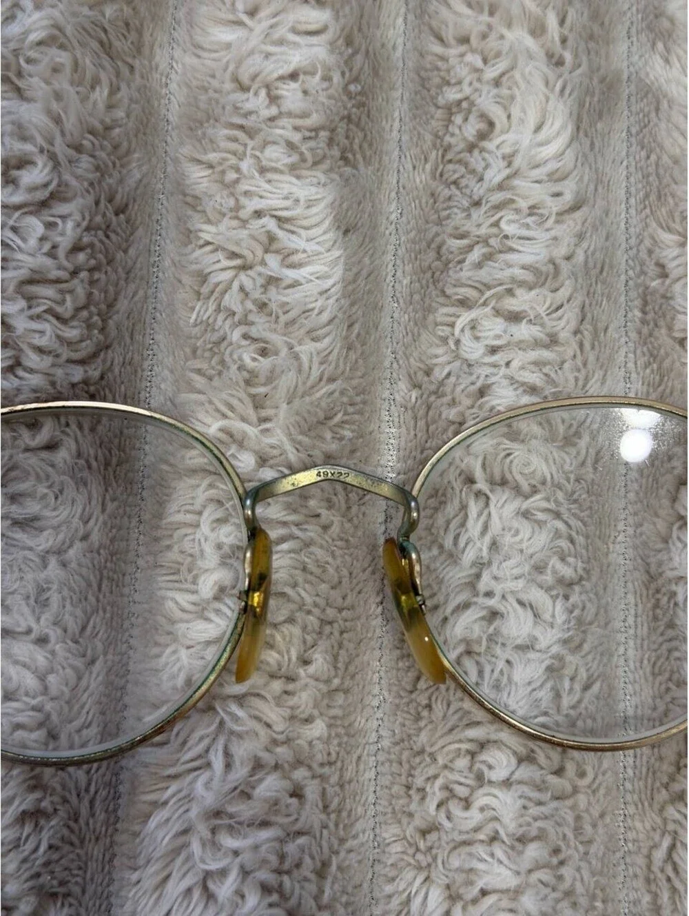 Vintage Round Clip On Sunglasses Luxottica Italy Cable Temple Japan 49x22